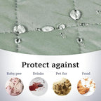 H.VERSAILTEX Sofa Protector for Dog Sofa Slipcover Quilted Furniture Protector with Non Slip Elastic Strap Water Resistant Sofa Cover Couch Cover Seat Width: 78"(Oversized Sofa, Desert Sage/Beige)