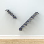 Skywin Cat Steps - Grey Solid Rubber Wood Cat Stairs Great for Scratching and Climbing - Easy to Install Wall Mounted Shelves for Playful Cats (Right to Left)