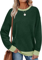 Akihoo Womens Casual Long Sleeve Tunic Tops Crew Neck Shirt Blouses