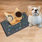 Absorbent Pet Dog Bowl Mat for Food and Water, Pet Cat Food Feeding Mat with Non Slip Rubber Backing, Dog Food Mats for Floors Waterproof, 24"x32"