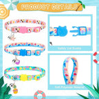PUPTECK Summer Cat Collars Breakaway with Bell - Pet Collar 3 Pack for Girl Boy Kittens Puppies and Small Pets