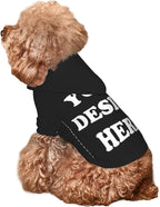 Dog Clothes, Custom Dog Hooded Sweatshirt, Personalized Pet Costume Robe Shirt with Text/Image/Club Name/Pet Shop Logo for Small Medium Large Dogs and Cats, Black, M