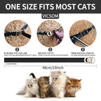 VICSOM 4 Pack Flea and Tick Collar for Cats, 32 Months Treatment Prevention, Waterproof Adjustable Kitten Collar, Black Grey