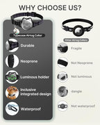 Waterproof Airtag Cat Collar, Breakaway Cat Airtag Collar with Luminous & Reflective Fish Pattern, Lightweight Kitten Collars for Apple Air tag, Hidden GPS Tracker Holder for Cats, Kittens(9-13")
