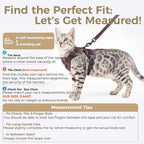 Cat Harness and Leash Set Escape Proof Tactical Small Kitten Harness Emotional Support Cat Vest, Brown, S