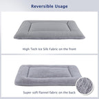 Dog Bed Mat, Crate Pad Reversible,Soft Kennel Pad, Washable Dog Crate Mat (Cool and Warm),Pet Sleeping Mattress for Small Medium Dogs XB009 (36''x23'',Grey)