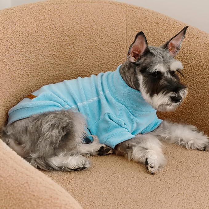 Fitwarm 3 Pack Classic Fleece Dog Sweater, Turtleneck Dog Sweatshirt, Dog Winter Clothes for Small Dogs Boy Girl, Pet Pullover Jacket, Cat Apparel, Blue, Grey, Navy, XL