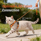 Dooradar Cat Harness and Leash Set, Escape Proof Safe Adjustable Kitten Vest Harnesses for Walking, Easy Control Soft Breathable Mesh Jacket with Reflective Strips for Cats, Orange, S