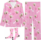 D-Story Personalized Pajamas with 1-8 Faces for Women Men, Custom Christmas Pjs, Pajamas Gifts For Family,Cat Mom,Dog Mom