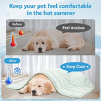 PICK FOR LIFE Cooling Blanket for Dogs, 0.4 Q-MAX Pets Cooling Comforter Throw for Bed Cover, Summer Blanket for Large Dogs Washable, Soft Lightweight Cold Mats for Pet Hot Weather (43"×55"/Green)