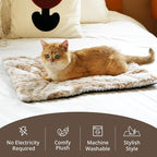 Self Warming Cat Bed, 24" x 18" Ultra Soft Cat Dog Pet Heating Pad for Indoor Outdoor, Non-Slip Heated Dog Mat Thermal Blanket