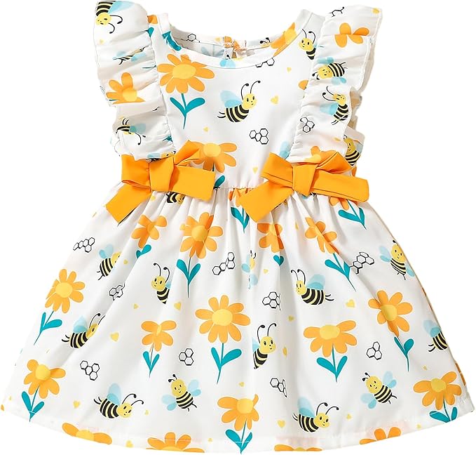 Mioglrie Baby Girl Dress Summer Girl Clothes Infant Outfits Newborn Ruffle Sleeveless Sundress Cute Dresses for Girls