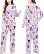 Artsadd Custom Pajamas for Women Men Family, Personalized Face Pjs Pajama Pants, Funny Pet Photo Loungewear Sleepwear Jammies
