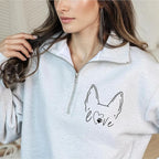 Personalized Dog Mom Sweatshirt, Custom Dog Ear Line Art Portrait Sweatshirt for Women, Pet Name Pullover Crewneck for Women, Customized Pet Lover Gifts, Mom Gift for Christmas Mothers 2