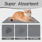 Le courant Dog Cat Feeding Mat,Water Absorbent, Non Slip Placemat for Pets Bowl and Water,100% Waterproof Feeding Mats for Multiple Breeds.Grey.Bone Printing