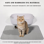 HCY&WLD Cat Litter Mat, 45x26/35x24/30x22/24x18 Inch Double Layer Cat Litter Box Mat, EVA Non-Slip, Waterproof Urine Proof Cat Litter Catcher Mat, Easy Clean Scatter Control (30x22 Inch, Gray)