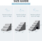 Dog Stairs for High Beds, 4-Step Dog Steps for Small Dogs and Cats, Foldable Pet Stairs for High Bed Climbing, Non-Slip Balanced Pet Step Indoor, Dark Grey