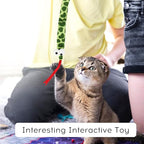 Andiker Cat Wand Toy, 44 Inches Plush Cats Snake Toys with Long Sound Paper Lightweight Handheld Interactive Cat Toys for Indoor Cats and Kitten (Blue)