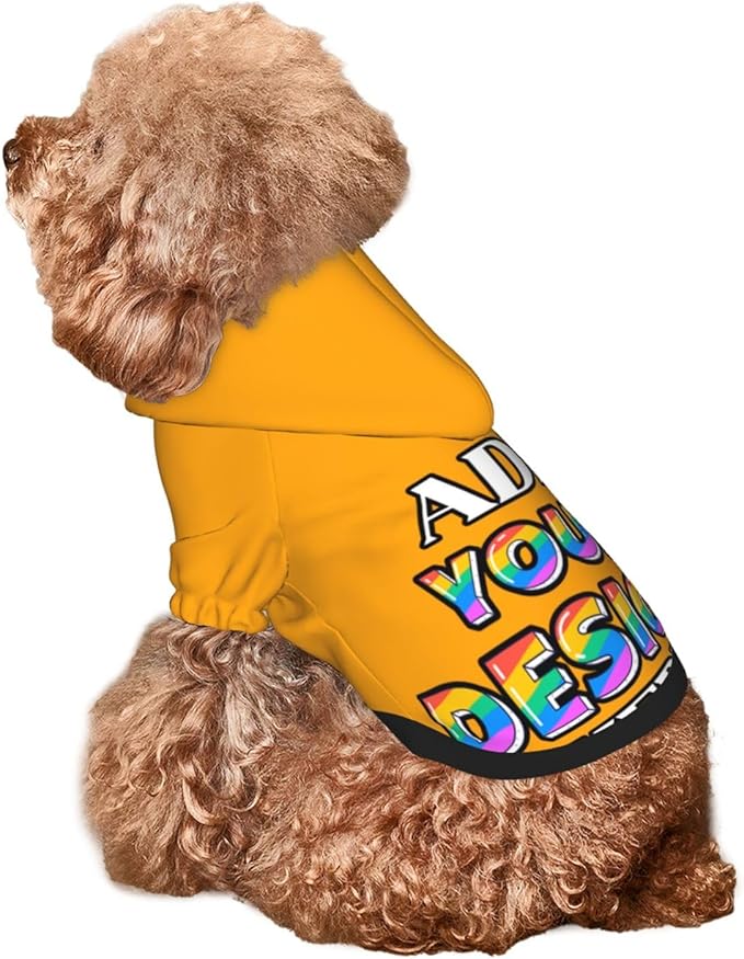 Custom Dog Hoodie, Personalized Dog Sweatshirt, Dog Clothes for Small Dogs Customizable, Orange, XS, Ropa para Perros Pequeños, Customized Pets Puppy Clothes, Personalized Gifts