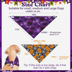 PAWCHIE Halloween Bandanas 4 Pack, Reversible Pumpkin Dog Scarf Bibs, Dog Holiday Costume Set with Two Adjustable Snaps, Multiple Halloween-Themed Patterns for Puppy, Cats, Pets