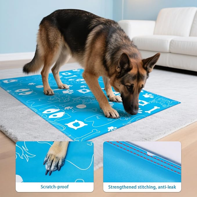 Ownpets Dog Cooling Mat, Large 39"x 23" Instant Cooling Pet Pad, Thickened Portable Pet Cool Pad for Dogs and Cats, Leakproof Water-Filled Summer Relief Mat for Crate, Floor, Car, Outdoor