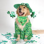 ARING PET St Patrick's Dog Bandana 2 Pack-Green Clovers Dog Bandanas, Reversible Shamrock&Beer Dogs Triangle Bibs Trefoil Pet Scarf for Dogs and Cats