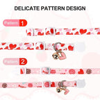2 Pack Valentine's Day Cat Collar with Bell,Unique Style Paws Valentine's Day Cat Collar with Breakaway Buckle,Adjustable Puppy Collar with Cute Heat Love Pattern,Ideal Gift for Boy Girl Cats
