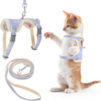 TIESOME Cat Harness and Leash Set, Adjustable Gradient Kitten Harness Escape Proof Harness with Leash for Kitty Outdoor Walking (Bear)