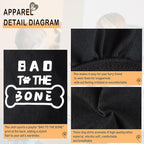 Discover Cozy Cotton Canine Wear: Soft, Lightweight, and Breathable Dog Shirt Vest with Eye-Catching Graphics(Bad to The Bone), Keeping Your Furry Friend Warm and Comfy! Grey L