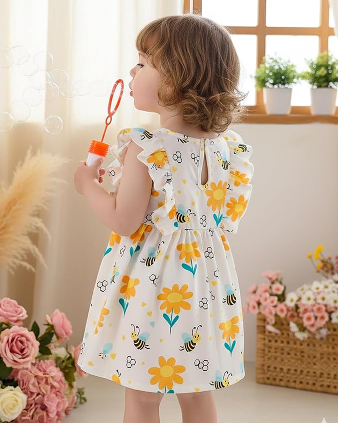 Mioglrie Baby Girl Dress Summer Girl Clothes Infant Outfits Newborn Ruffle Sleeveless Sundress Cute Dresses for Girls