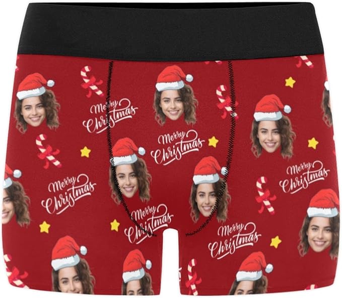 M YESCUSTOM Custom Boxers Briefs for Men Personalized Boxers with Face Mens Funny Underwear with Photo XS-5XL