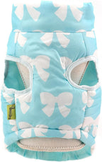 SMALLLEE_LUCKY_STORE Pet Water Resistant Winter Jacket Vest with D-Ring for Small Dog Cat Zip-up Padded Puppy Coat Chihuahua Yorkie Kitten Warm Clothes, Blue, XL