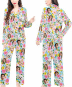 Artsadd Custom Pajamas for Women Men Family, Personalized Face Pjs Pajama Pants, Funny Pet Photo Loungewear Sleepwear Jammies