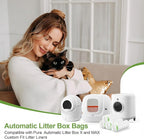 120 Pack Cat Litter Box Liners for PET KIT Pura MAX & X, Extra Thick Heavy Duty Drawstring Self-Cleaning Robot Litter Bags, Leak-proof Disposable Replaced Pet Kitty Poop Trash Bag 21.7" * 11.8"