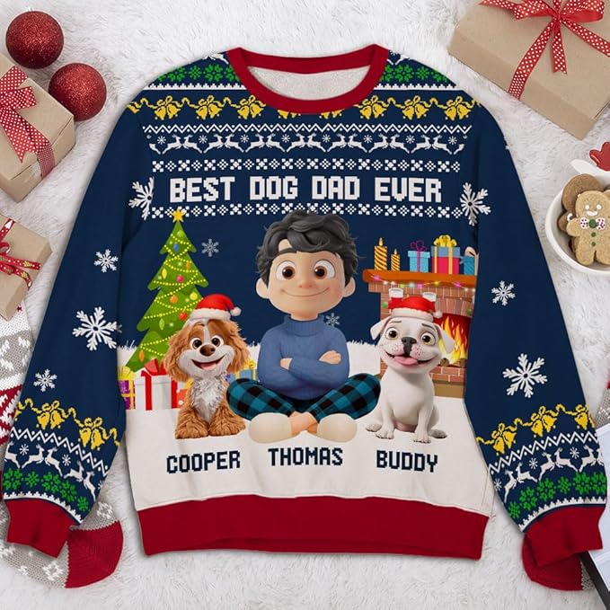 Wrappiness A Girl And Her Dog Christmas Sweatshirt - Cozy Unisex Fit Custom Shirt - Cute for Women Pet Lovers