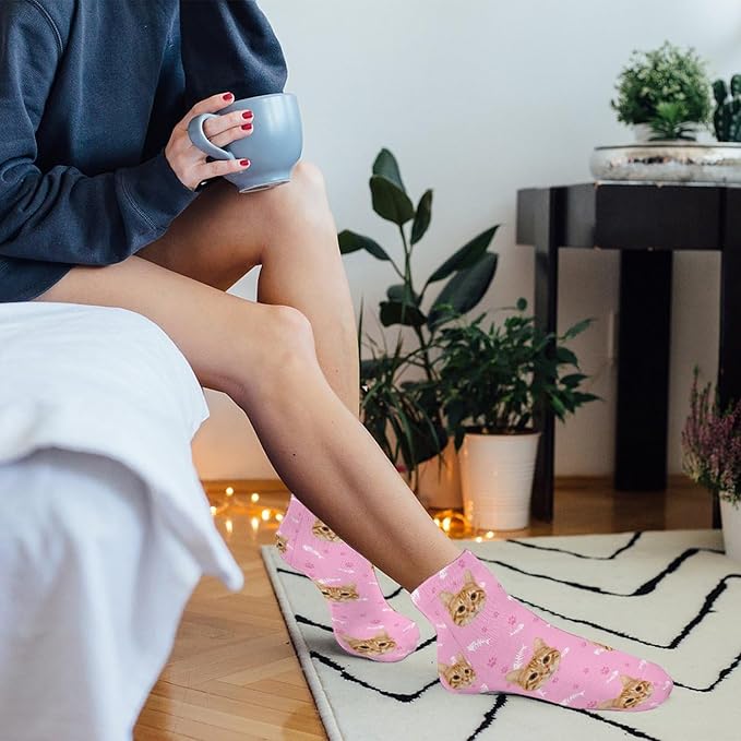Personalized Ankle Socks with Face Custom Photo Socks Low Cut Ankle Socks Athletic Socks Valentine's Day Gifts for Women Men