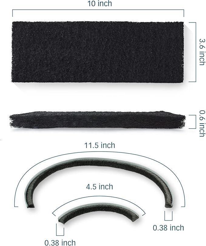 PET STANDARD Replacement Carbon Filters & 1 Replacement Seal Strip Set Compatible with Litter-Robot 3® Self-Cleaning Cat Litter Box, Pack of 10