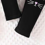 4-8T Toddler Girl Clothes Cat face print Short Sleeve Top+Pants Outfits Girl Spring and summer 2-Piece Set