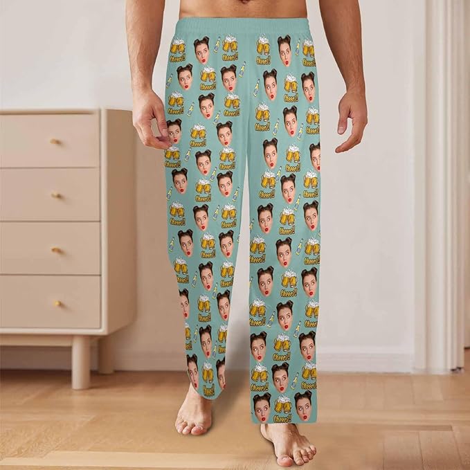 Custom Pajama Pants for Men, Personalized PJ Pants with Photos, Custom Mens Pajama Shorts, Gifts for Dad Husband