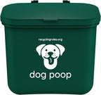 Small Hanging Wastebasket for Dog Poop in Green (Holds 7-14 Bags)
