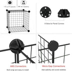 LANGXUN 16pcs Small Animal Playpen with Waterproof Mat, Pet Playpen, Rabbit Guinea Pig Cages, Puppy Kitten Playpen | Indoor & Outdoor Portable Metal Wire Yard Fence 13"x13"