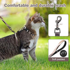 Hikiko Cat Harness and Leash Set Escape Proof Adjustable Walking Travel Soft Kitten Harness for Small Medium Large Cats (Color Block, S)