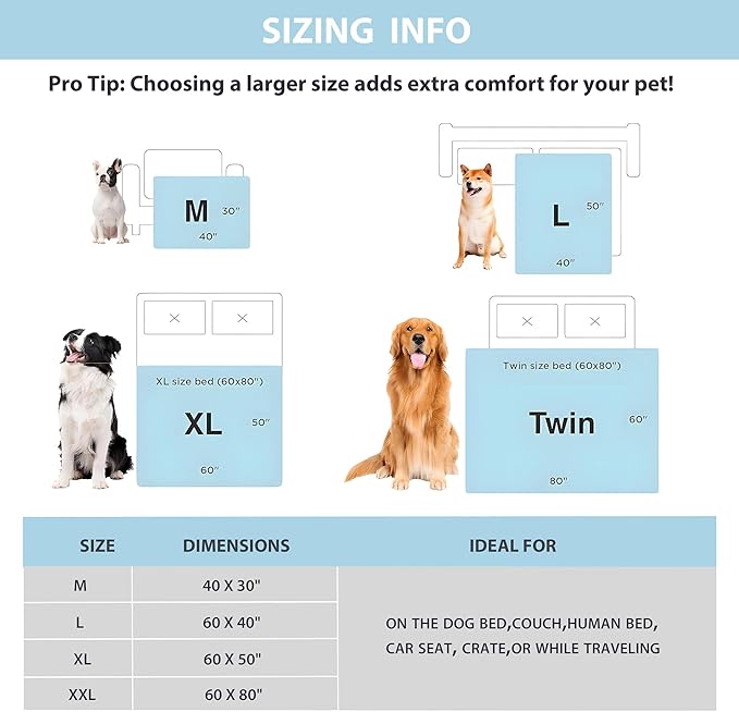 Cooling Blanket for Dogs - Q-MAX>0.4 Waterproof Pet Throw Blanket Bed Cover, Non-Slip Dog Blankets for Couch Protector, Washable Furniture Cover for Summer, Grey,40x60