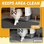 Pieviev Cat Litter Mat Double Layer Waterproof Urine Proof Trapping Mat 1 Pack (Black, 47x36 Inch (Pack of 1))
