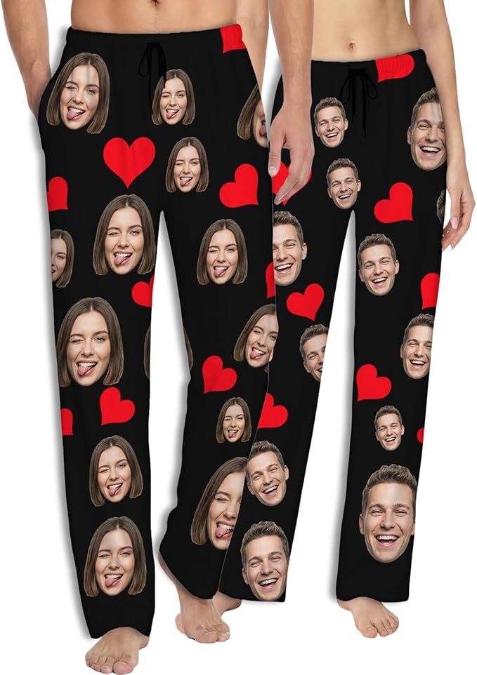 Custom Pajamas Pants With Photo Face Custom PJ Pants Personalized Gifts For Women Men Pet Dog Cat Christmas Valentines