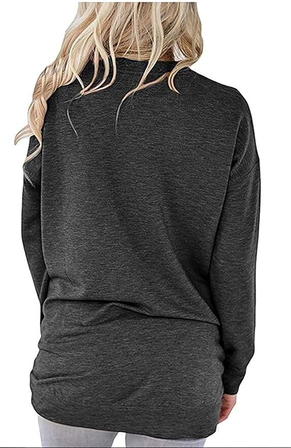 Akihoo Womens Casual Long Sleeve Tunic Tops Crew Neck Shirt Blouses