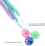 IUHKBH Cat Teaser Wand Toys 3 Pack - Soft Plush Rope with Jingle Bell Ball Tail, Interactive Kitten Play Toys for Indoor Cats, Safe Handmade Exerciser Toys for Fun & Bonding