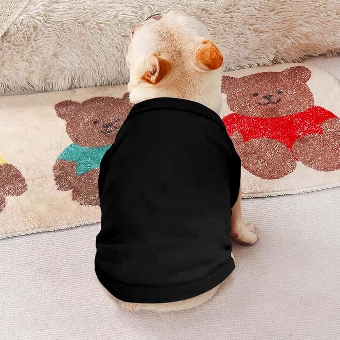 Personalized Dog Shirt Custom Pet T Shirts for Small Large Dogs Customized Puppy Clothes with Name Logo Picture Breathable Pets Sleeveless Vest Apparel Gifts, All-Black, 3XL
