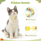 BINGPET Breakaway Cat Collar with Bell, 3 Pack Cat Collars for Girl Cats, Cute Kitty Collars Accessories with Pineapple & Cherry & Strawberry