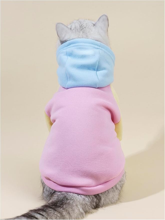 QWINEE Basic Dog Hoodie Sweatshirt Puppy Sweater Warm Cat Costumes Pet Clothes for Chihuahua Puppy Kitten Small Medium Dogs Pink X-Small